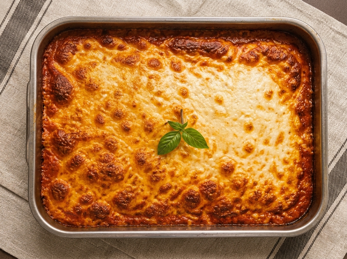 Lasaña de Berenjena — fotografía del plato emplatado